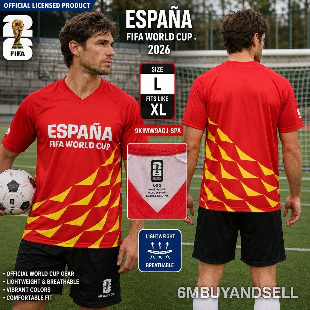 FIFA World Cup Spain España Soccer Jersey Red Yellow Mens Large 9KIMW9AGJ NWT